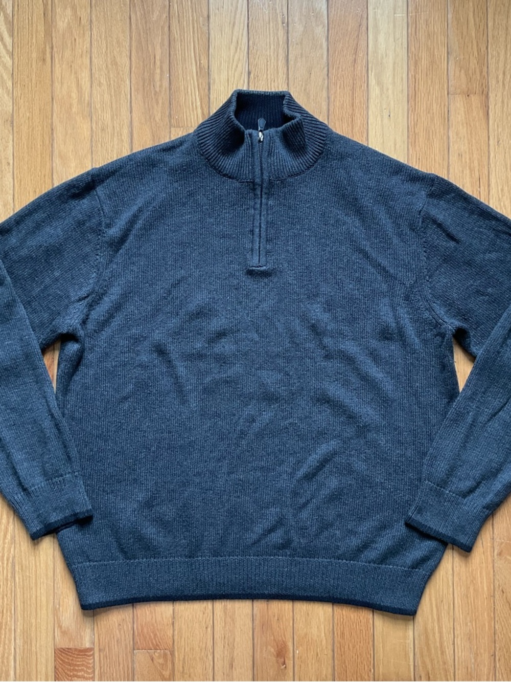 Perry Ellis Pullover Sweater Grey 1/4 Zip Long Sleeve XL Casual Golf Preppy